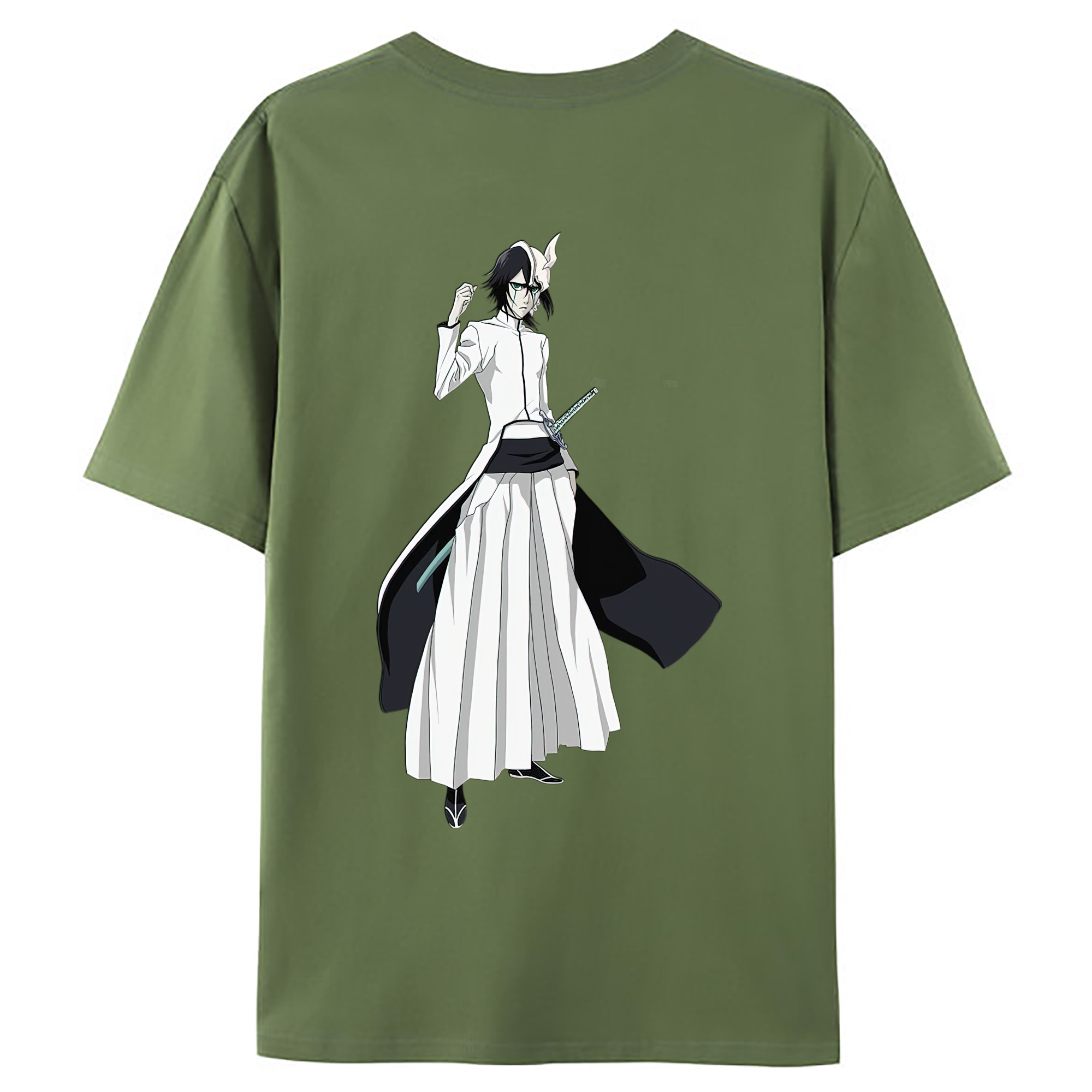（画像用） ブリーチ ウルキオラ·シファー BLEACH Ulquiorra cifer 綿100％ メンズ半袖Tシャツ（バックプリント） 通気性